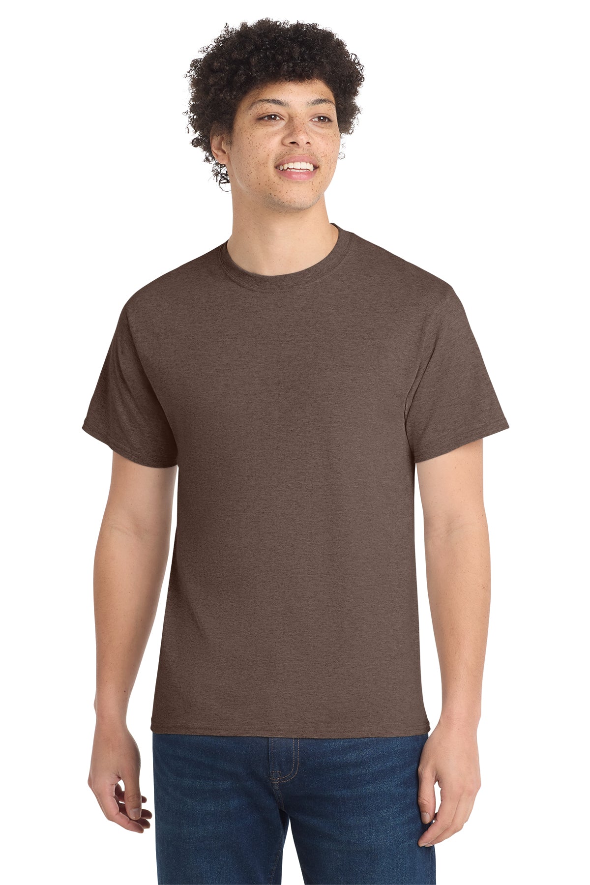 Port & Co® PC54 Core Cotton Tee - Heather Dark Chocolate Brown