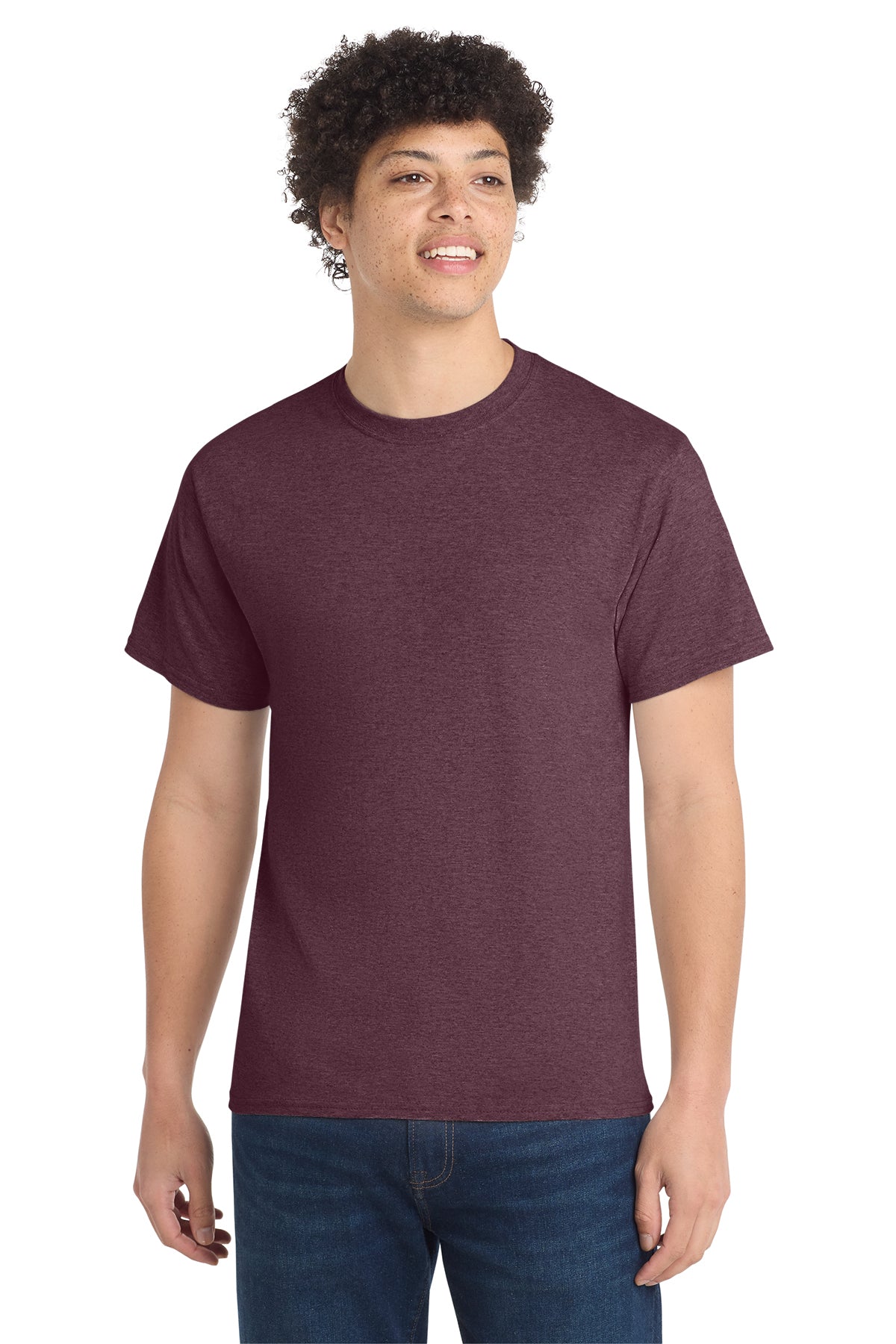Port & Co® PC54 Core Cotton Tee - Heather Athletic Maroon