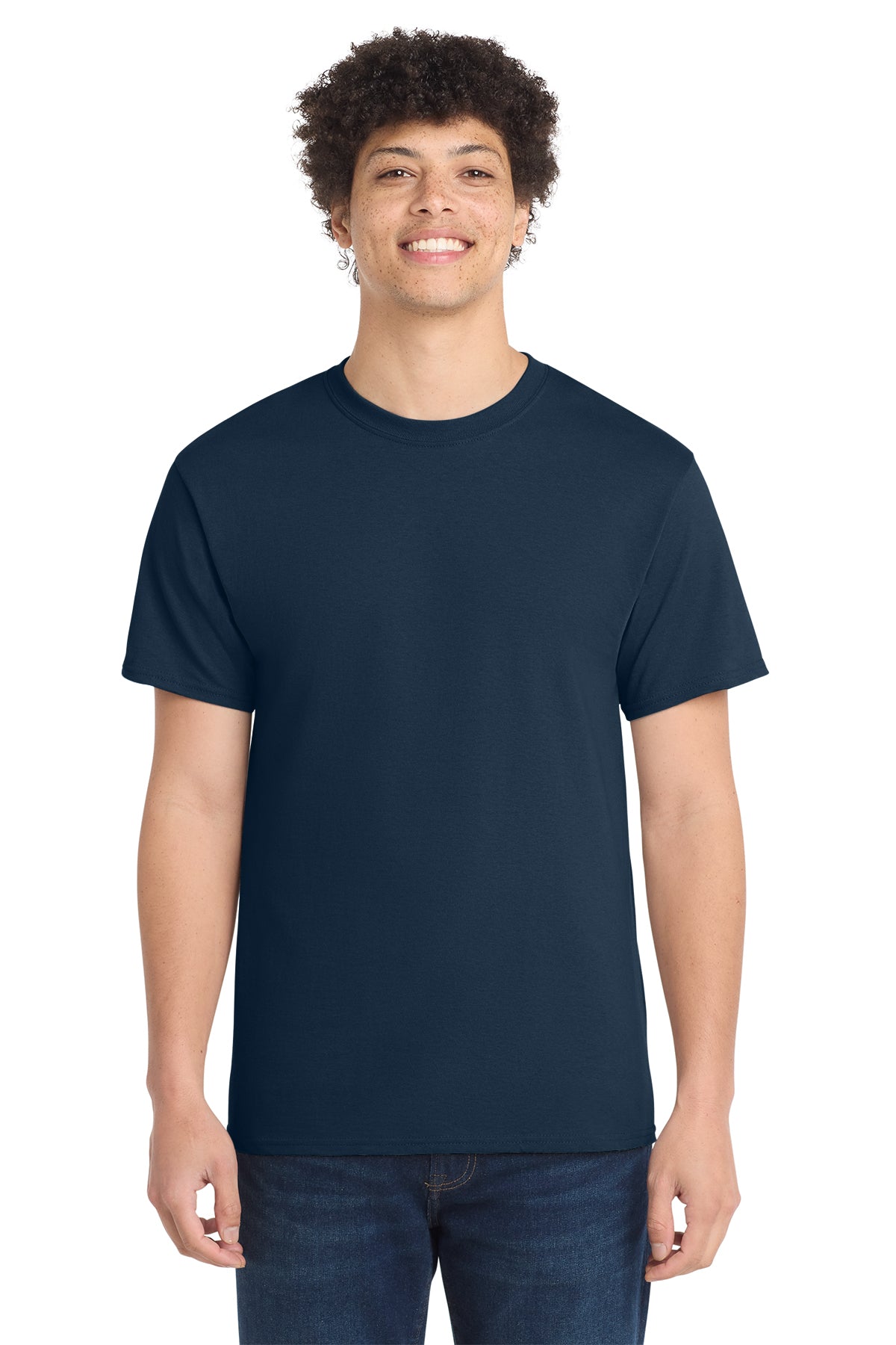 Port & Co PC54 Core Cotton Tee in Navy