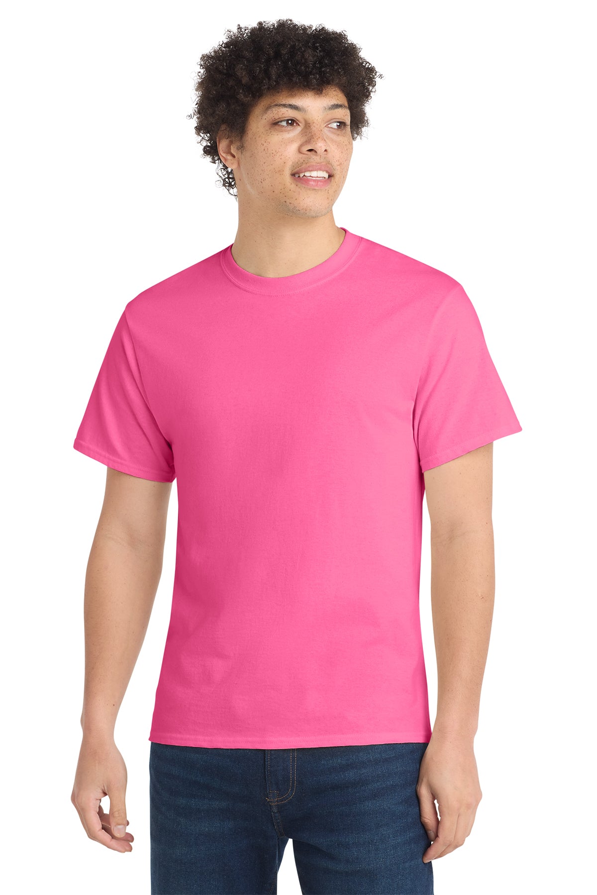 Port & Co® PC54 Core Cotton Tee - Neon Pink