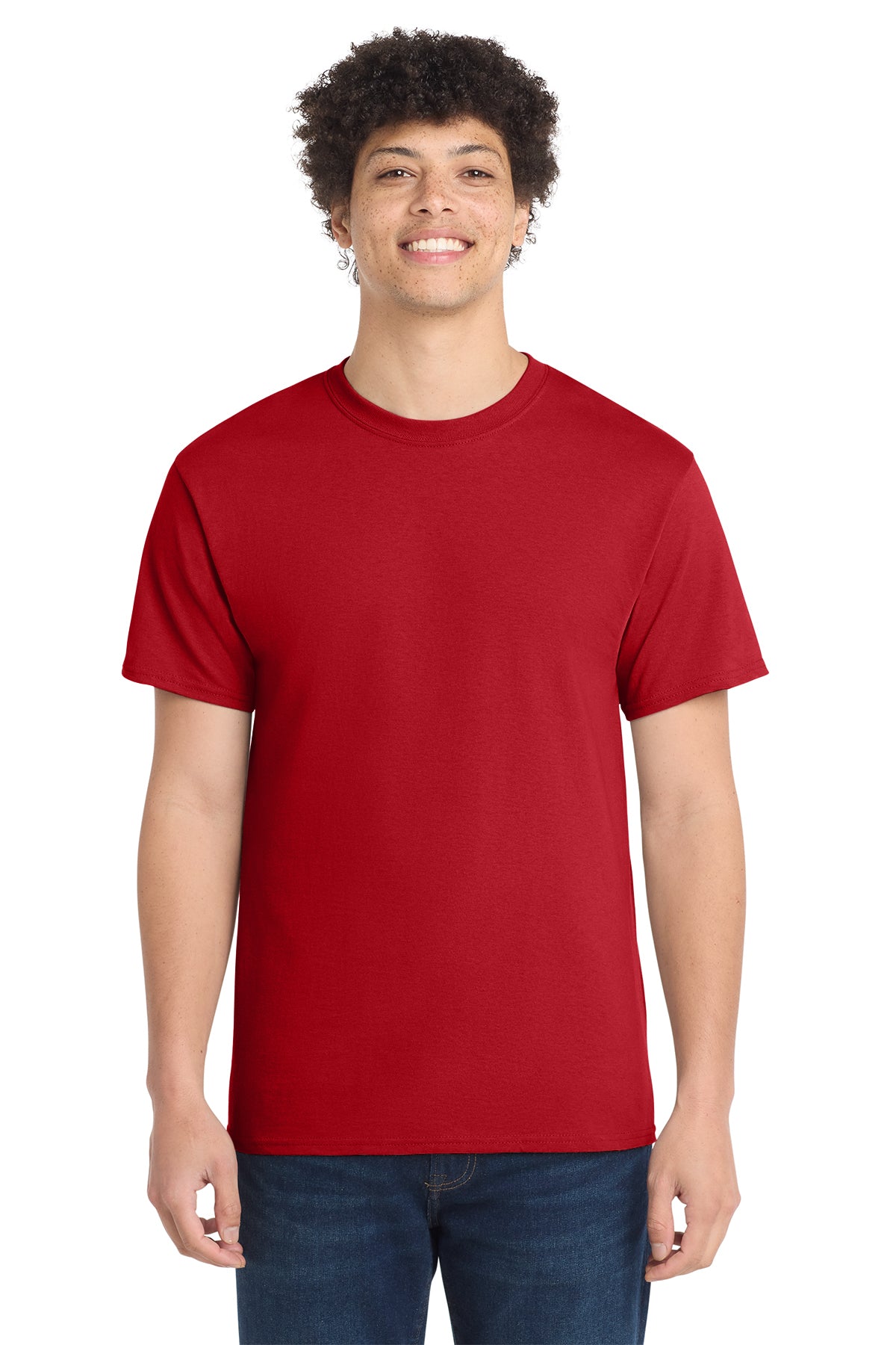 Port & Co PC54 Core Cotton Tee in Red