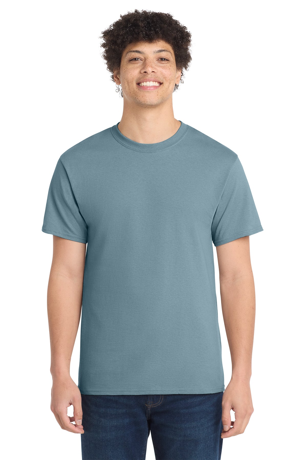 Port & Co® PC54 Core Cotton Tee - Stonewashed Blue