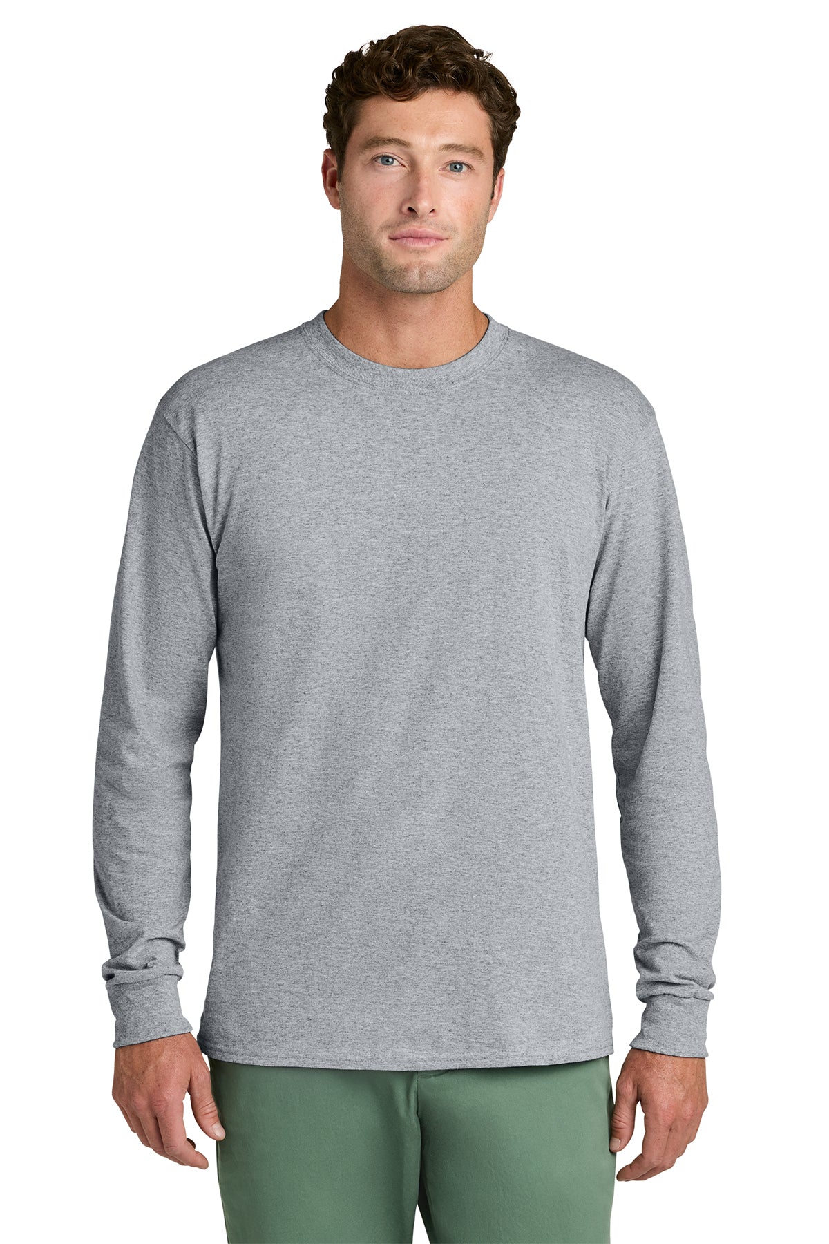Port & Co® PC54LS Long Sleeve Core Cotton Tee - Athletic Heather