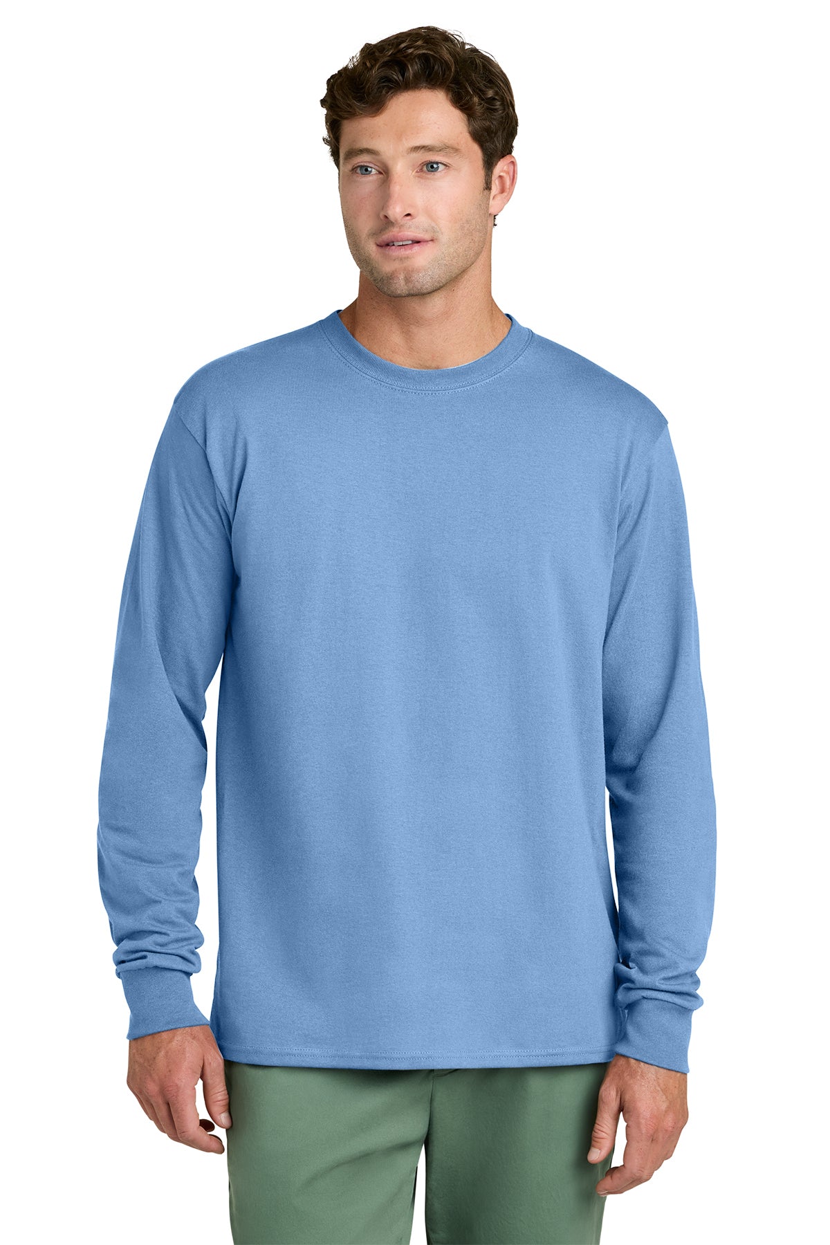 Port & Co® PC54LS Long Sleeve Core Cotton Tee - Carolina Blue