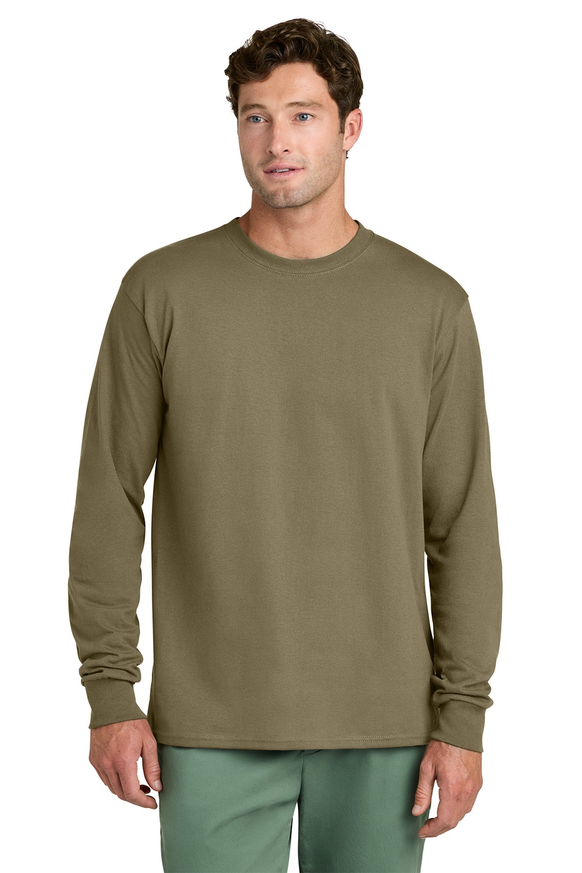 Port & Co® PC54LS Long Sleeve Core Cotton Tee - Coyote Brown
