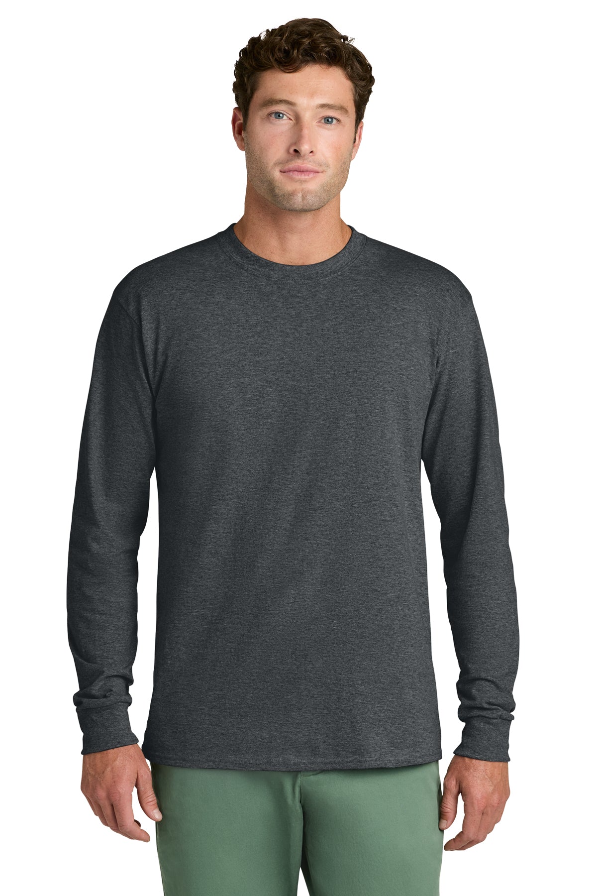 Port & Co® PC54LS Long Sleeve Core Cotton Tee - Dark Heather Grey