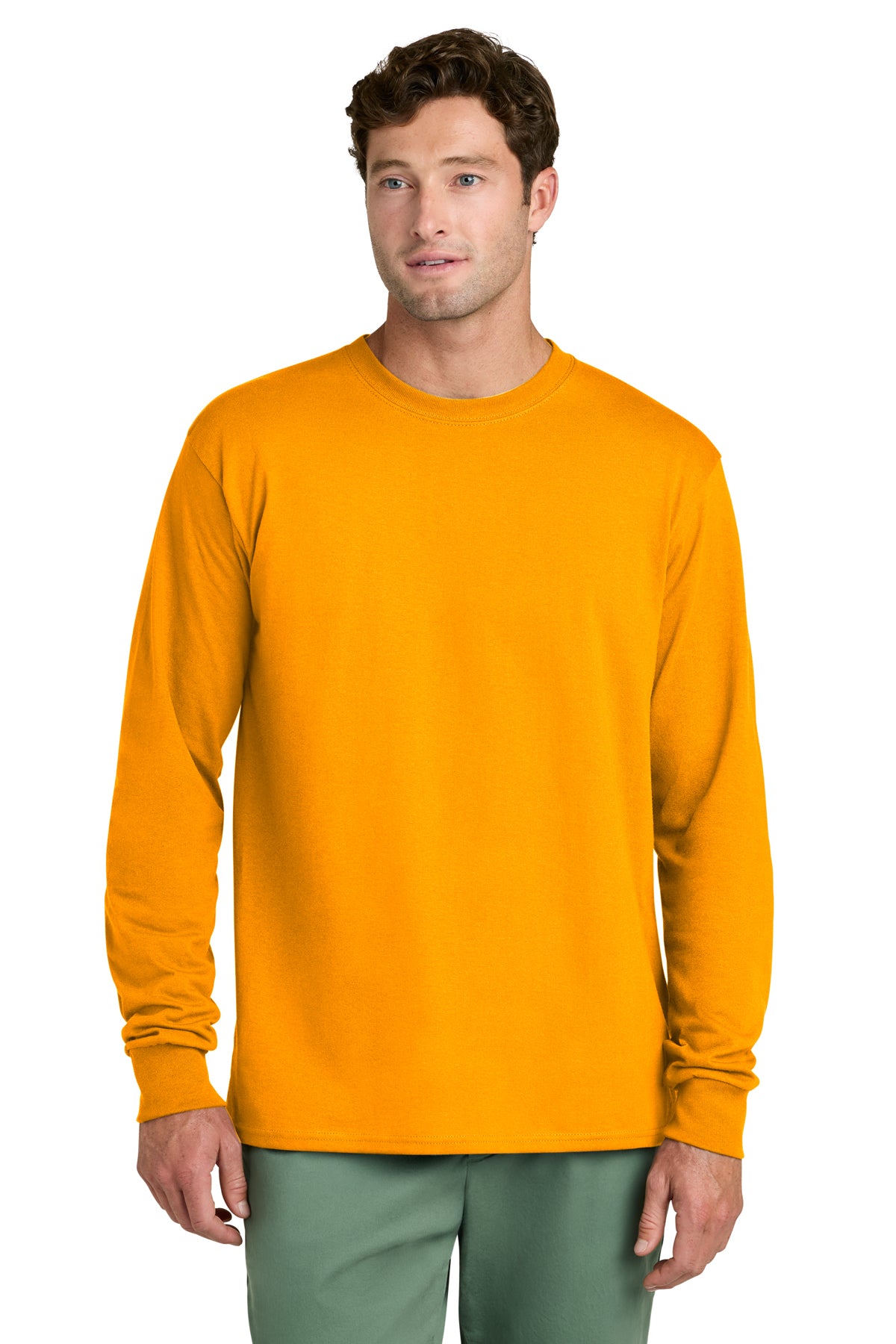 Port & Co® PC54LS Long Sleeve Core Cotton Tee - Gold
