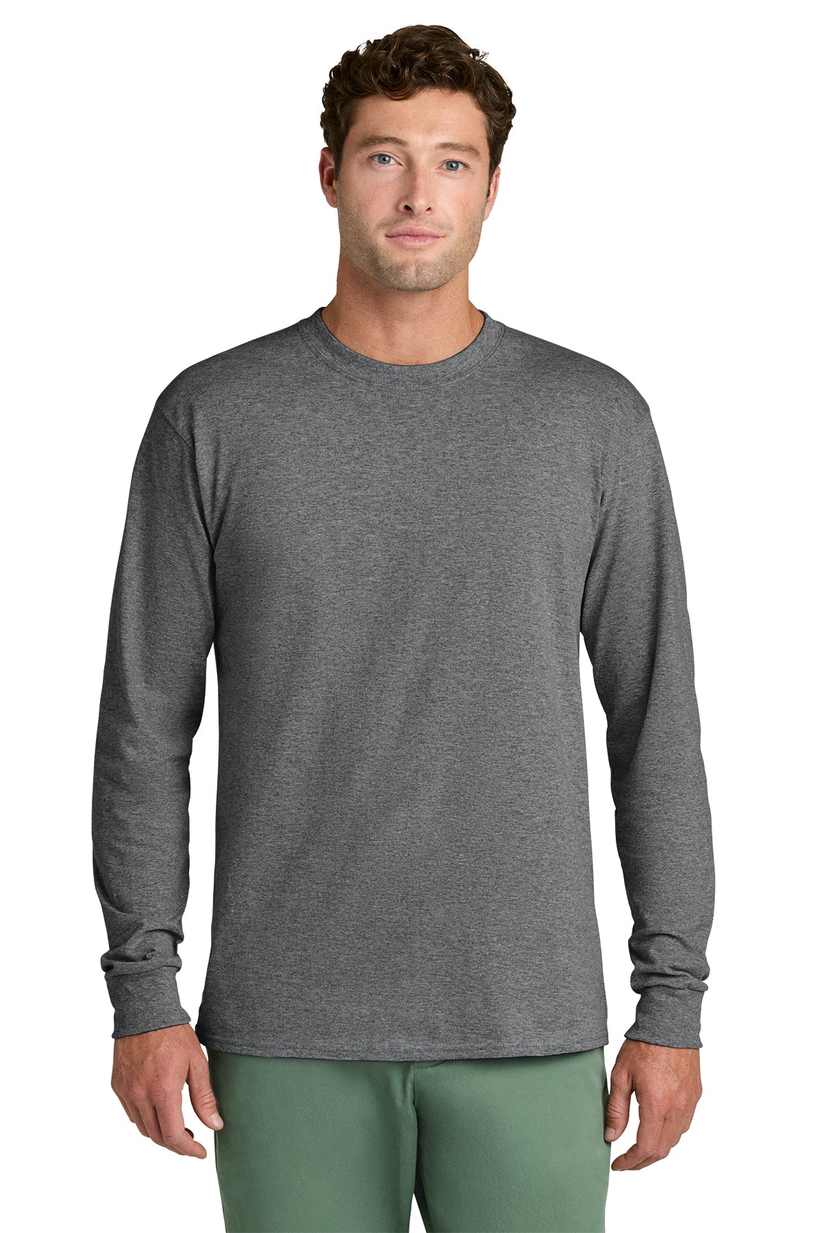 Port & Co® PC54LS Long Sleeve Core Cotton Tee - Graphite Heather