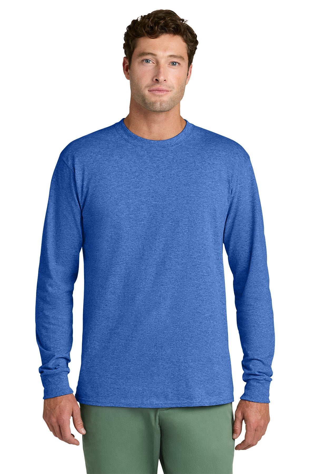 Port & Co® PC54LS Long Sleeve Core Cotton Tee - Heather Royal
