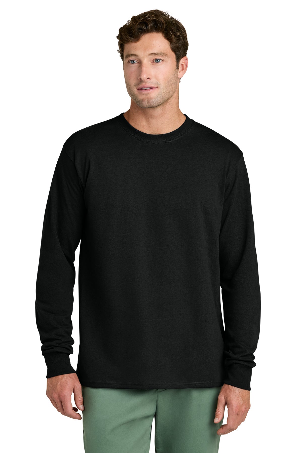 Port & Co® PC54LS Long Sleeve Core Cotton Tee - Jet Black
