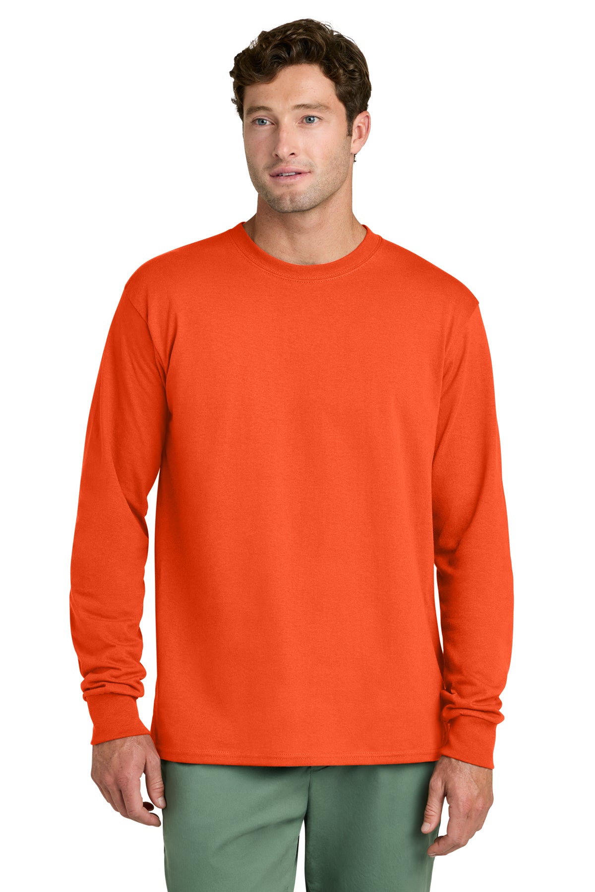 Port & Co® PC54LS Long Sleeve Core Cotton Tee - Orange