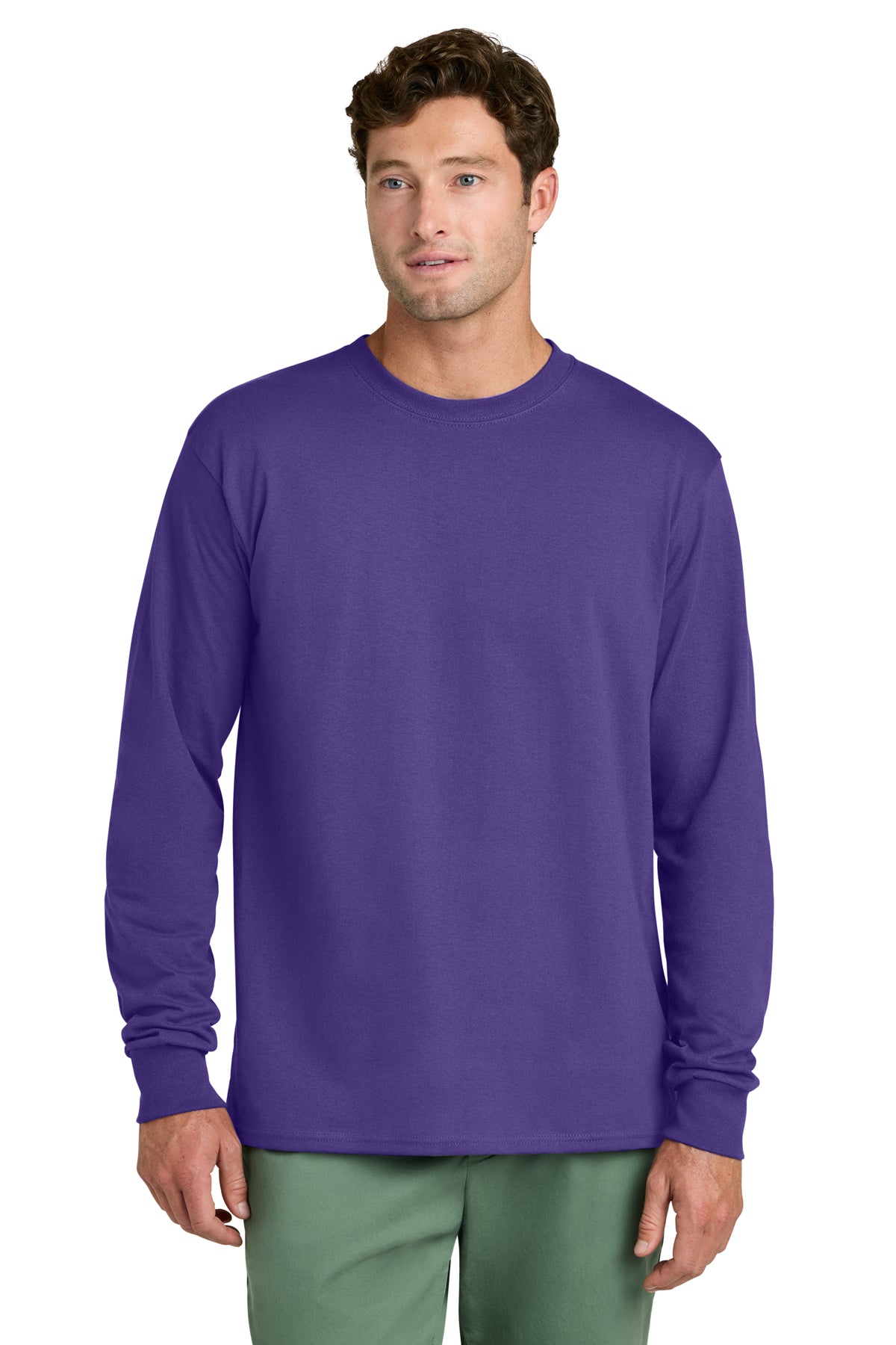 Port & Co® PC54LS Long Sleeve Core Cotton Tee - Purple