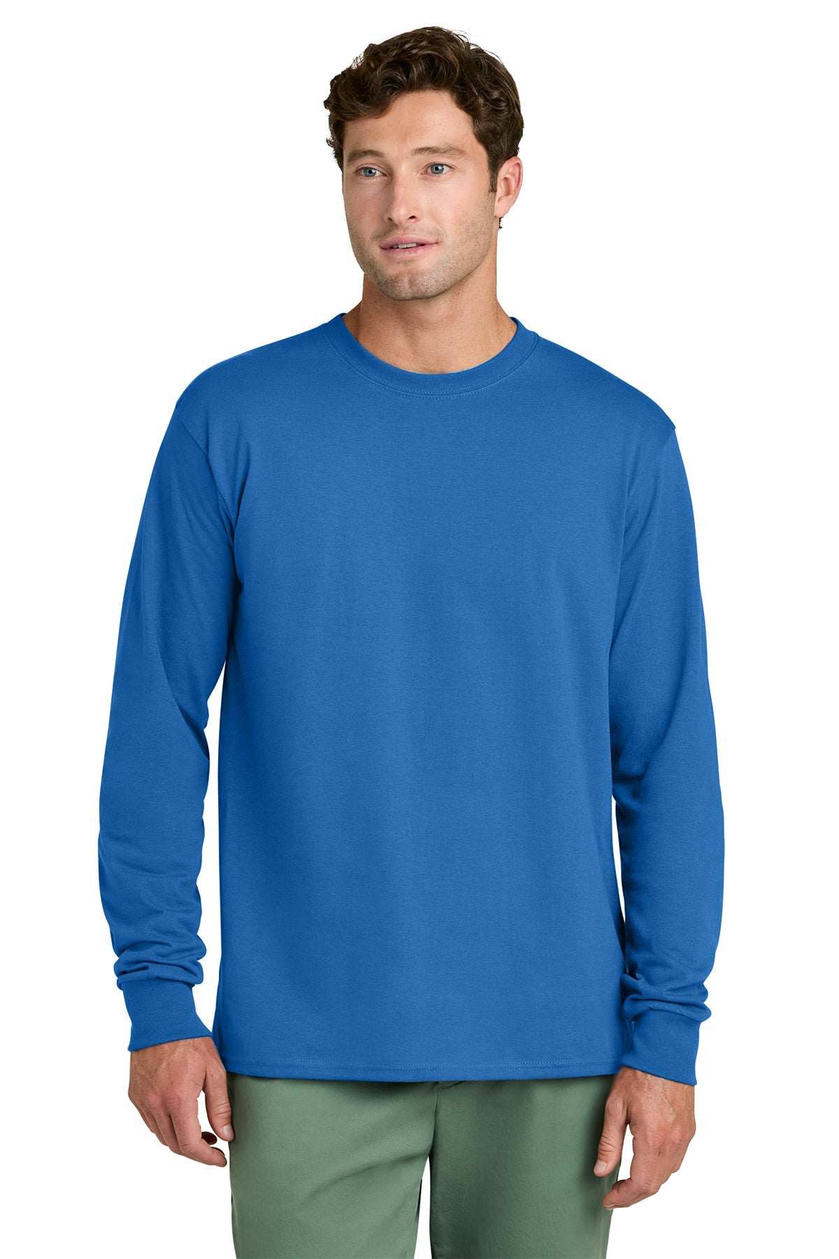 Port & Co PC54LS Long Sleeve Core Cotton Tee in Royal
