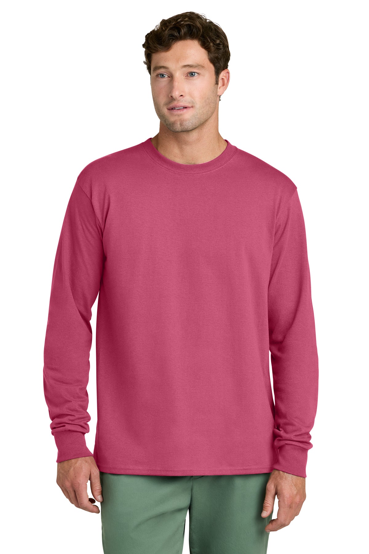 Port & Co® PC54LS Long Sleeve Core Cotton Tee - Sangria