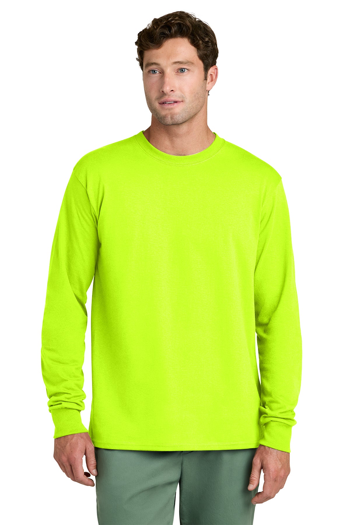 Port & Co® PC54LS Long Sleeve Core Cotton Tee - S. Green