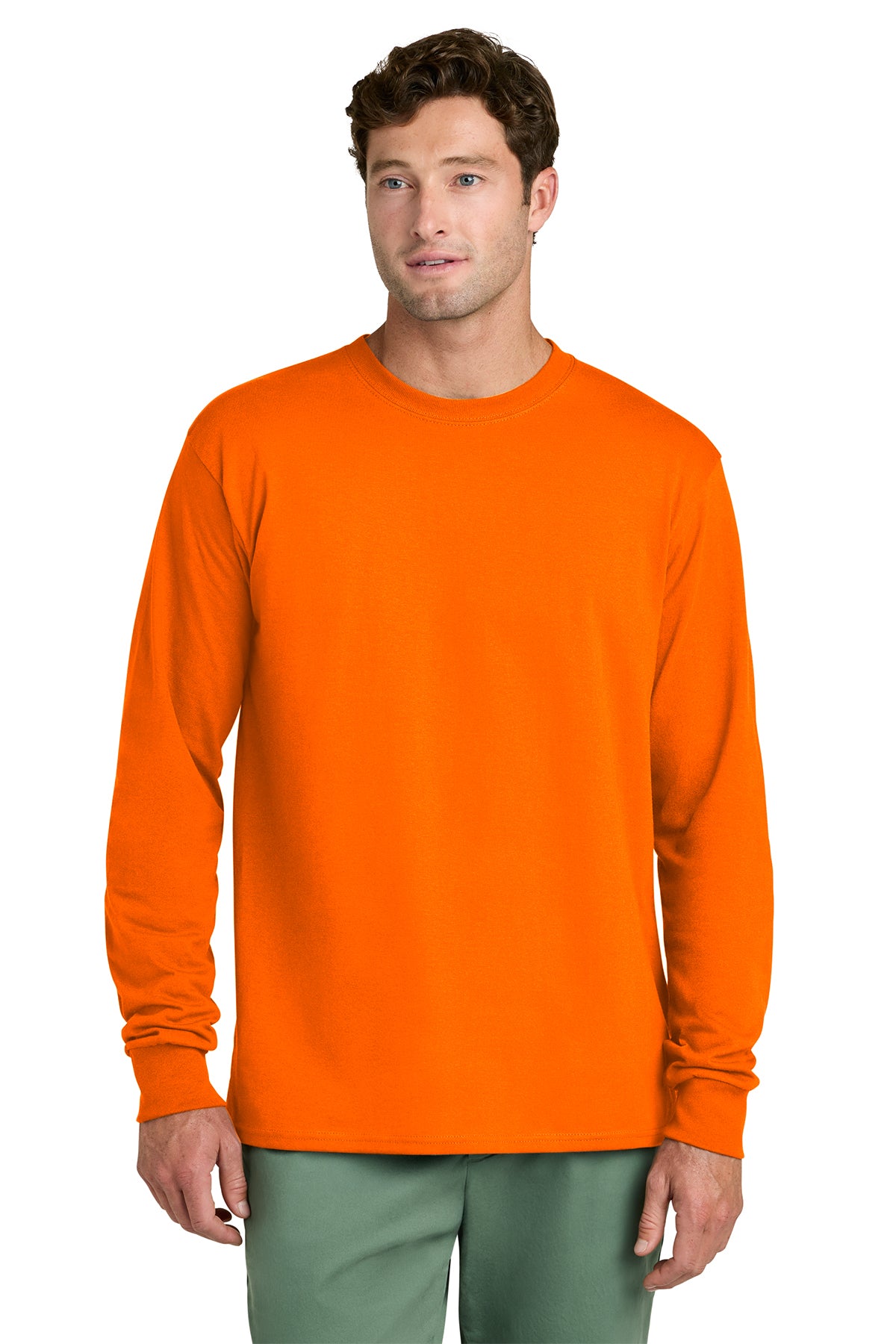 Port & Co® PC54LS Long Sleeve Core Cotton Tee - S. Orange