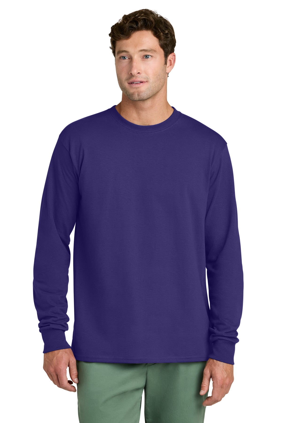 Port & Co® PC54LS Long Sleeve Core Cotton Tee - Team Purple