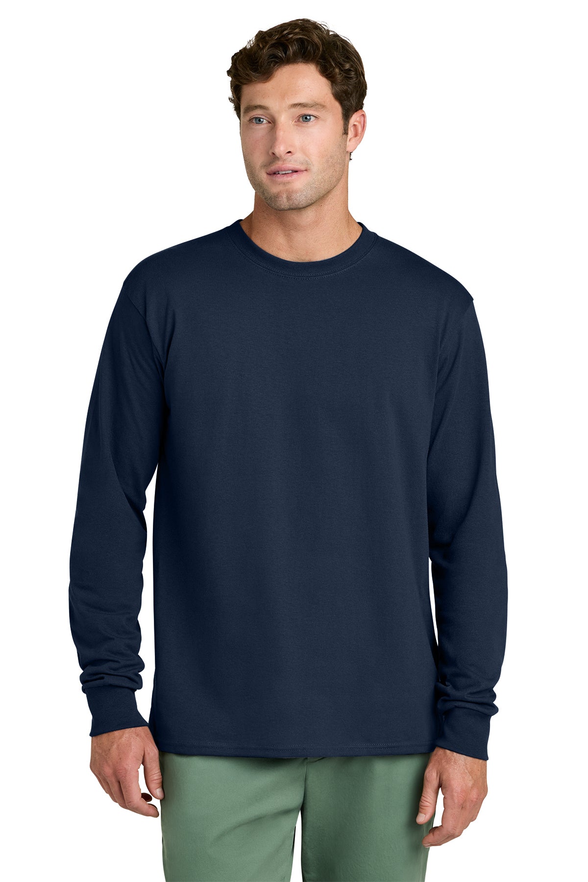 Port & Co® PC54LS Long Sleeve Core Cotton Tee - True Navy