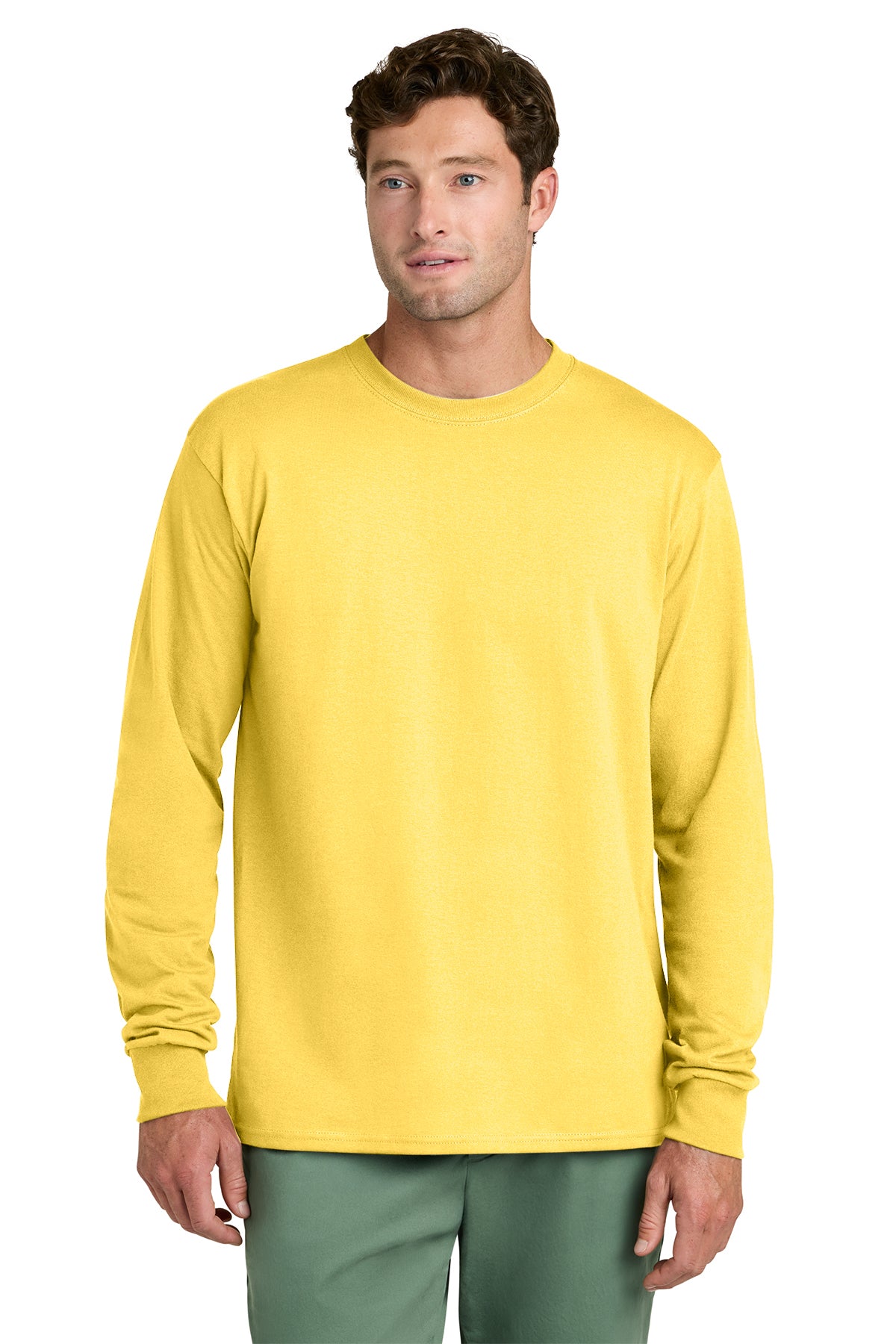 Port & Co® PC54LS Long Sleeve Core Cotton Tee - Yellow