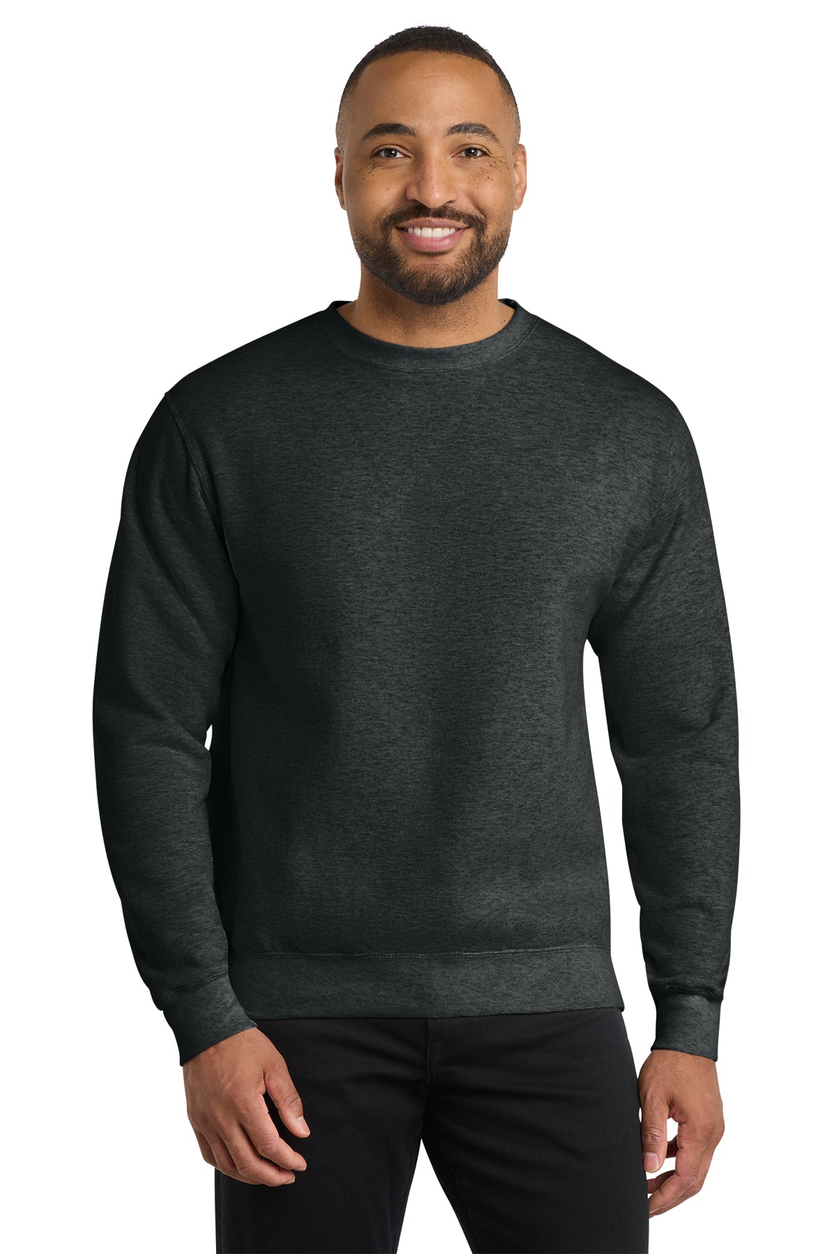 Port & Co® PC78 Core Fleece Crewneck Sweatshirt - Black Heather