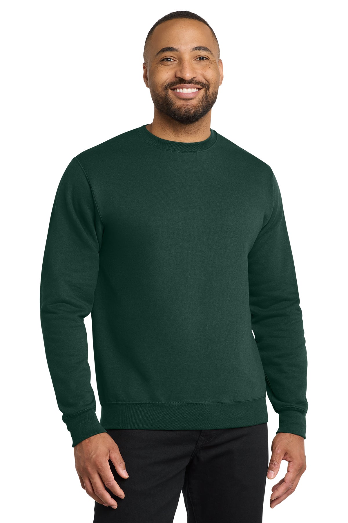 Port & Co PC78 Core Fleece Crewneck Sweatshirt in Dark Green