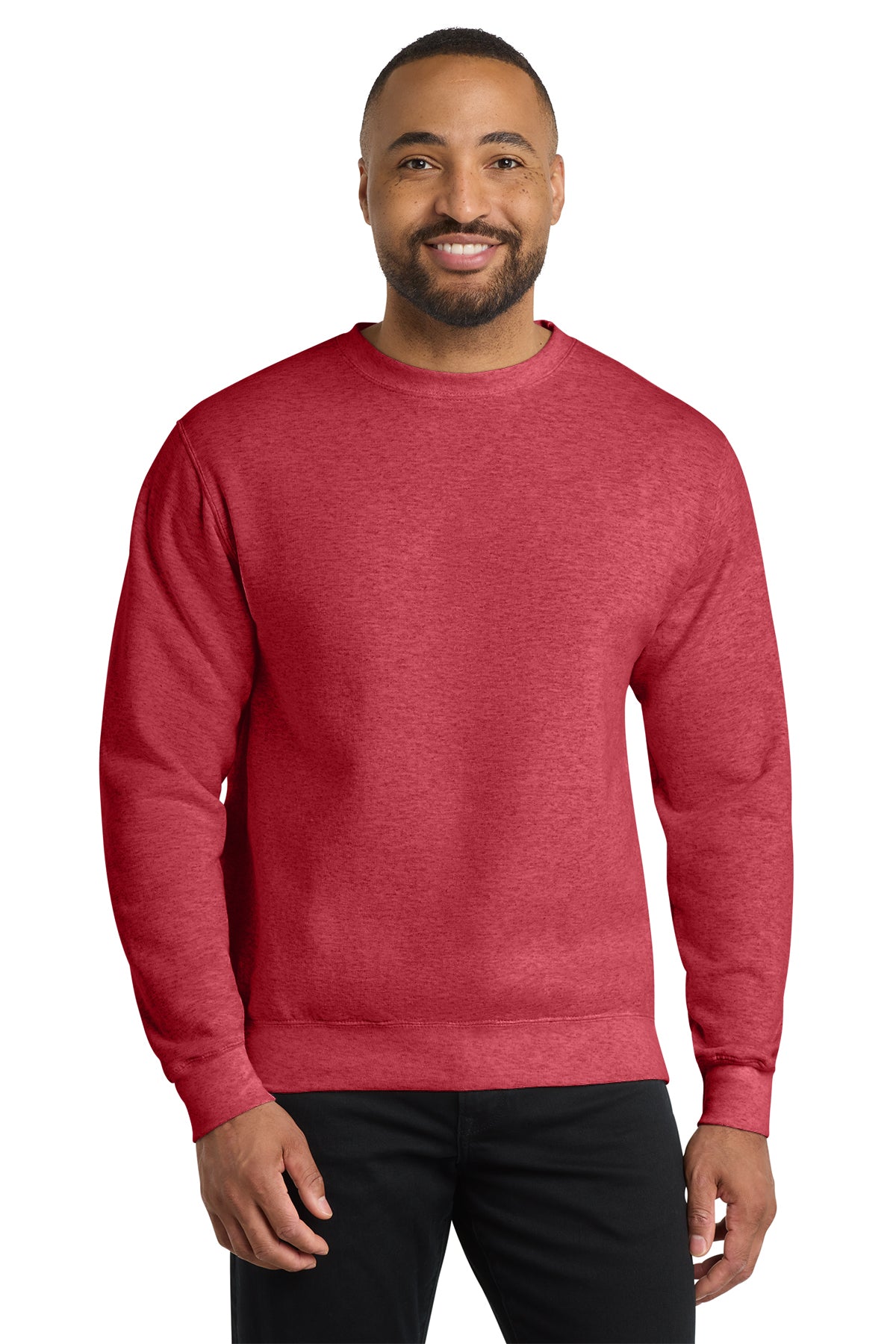 Port & Co® PC78 Core Fleece Crewneck Sweatshirt - Heather Red