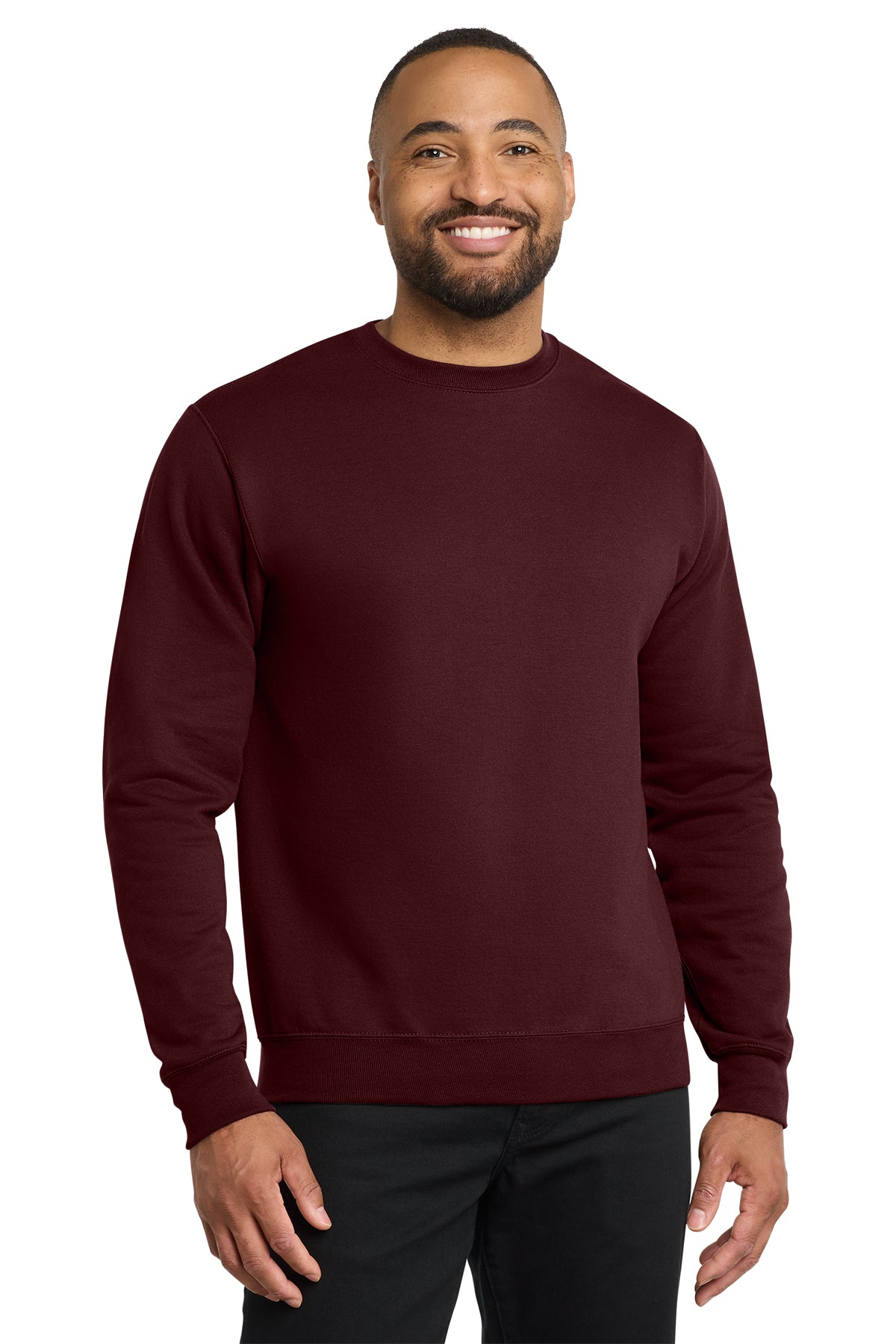 Port & Co PC78 Core Fleece Crewneck Sweatshirt in Maroon