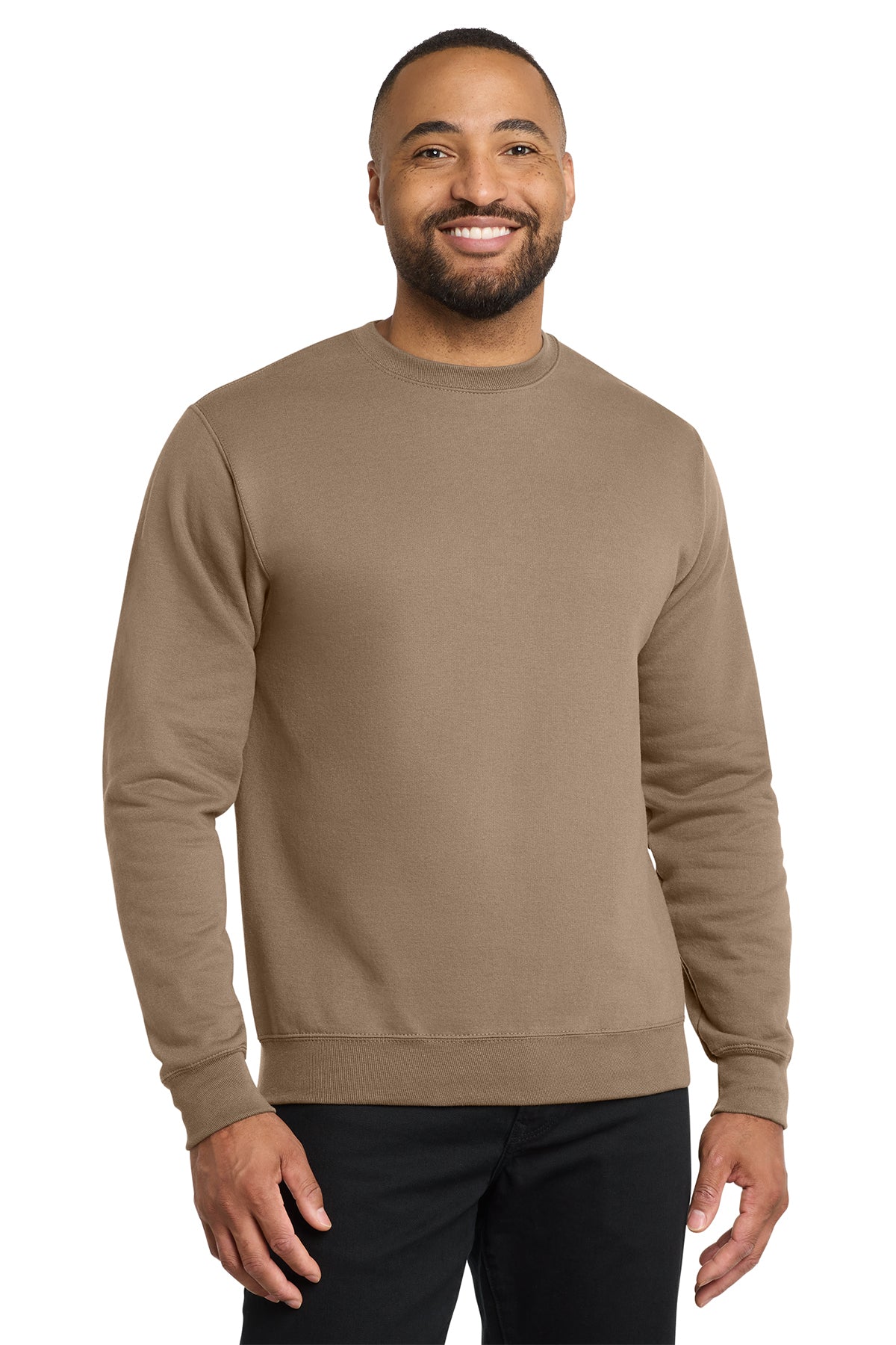 Port & Co PC78 Core Fleece Crewneck Sweatshirt in Sand