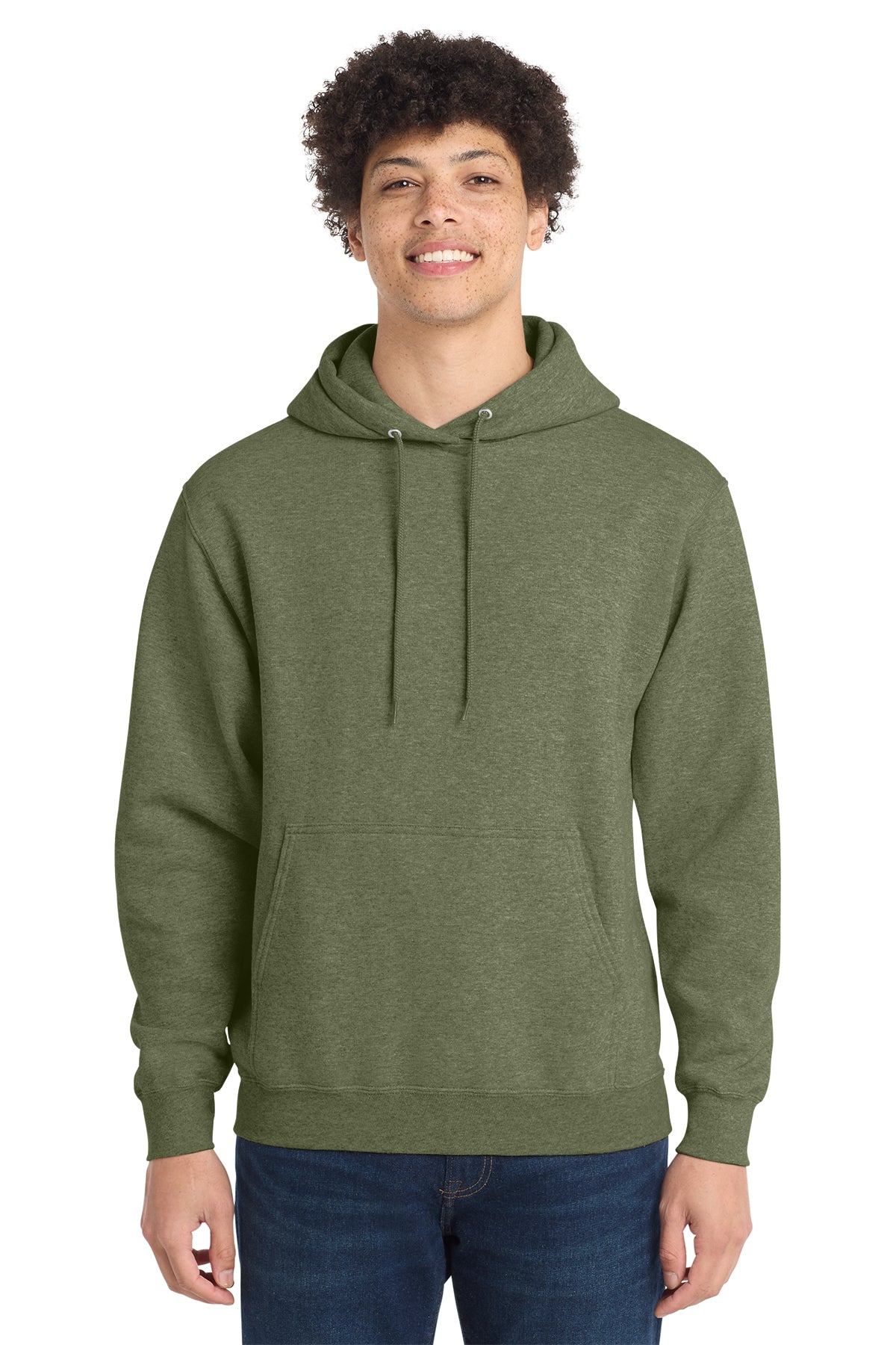 Port & Co® PC78H Core Fleece Pullover Hooded Sweatshirt - Olive Drab Green Heather