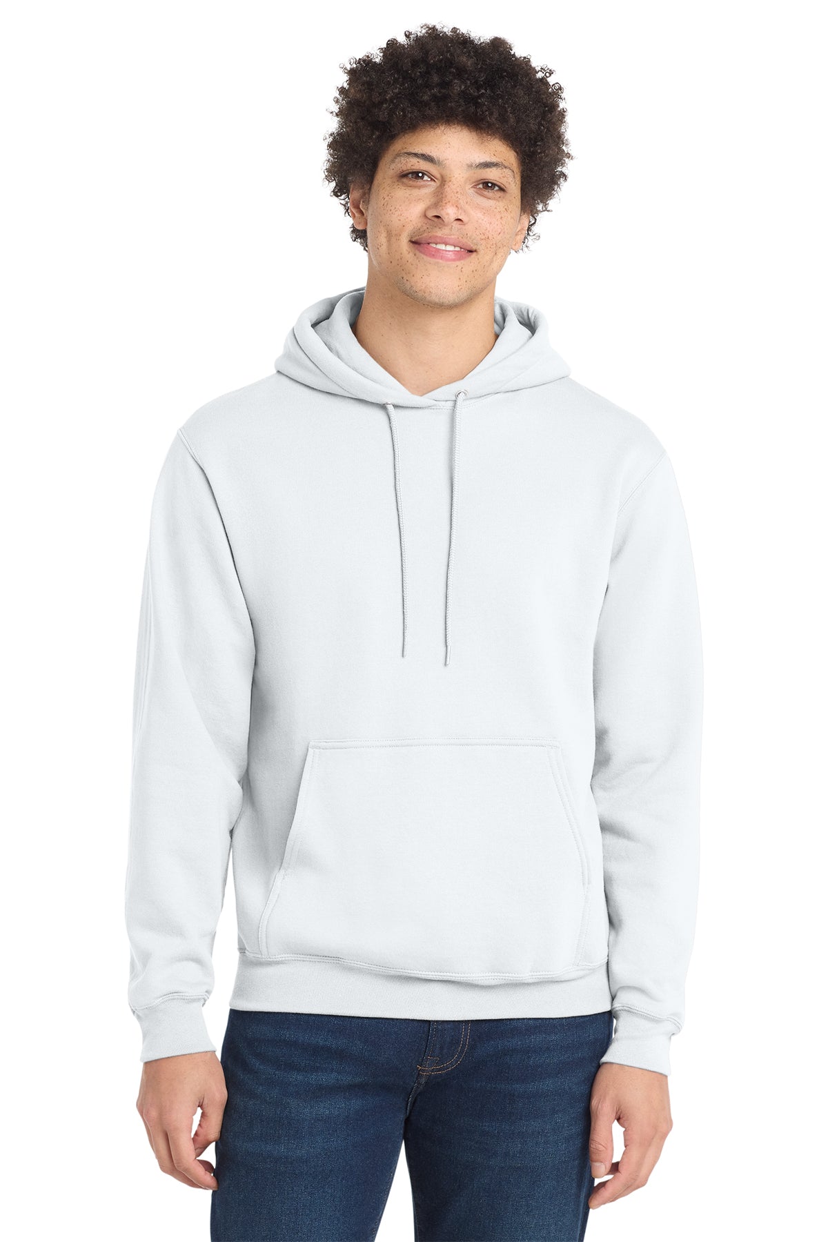 Port & Co PC78H Core Fleece Pullover Hooded Sweatshirt in White