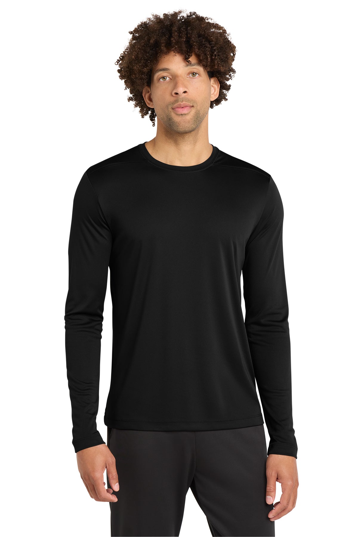 Sport-Tek ST420LS Posi-UV Pro Long Sleeve Tee in Black