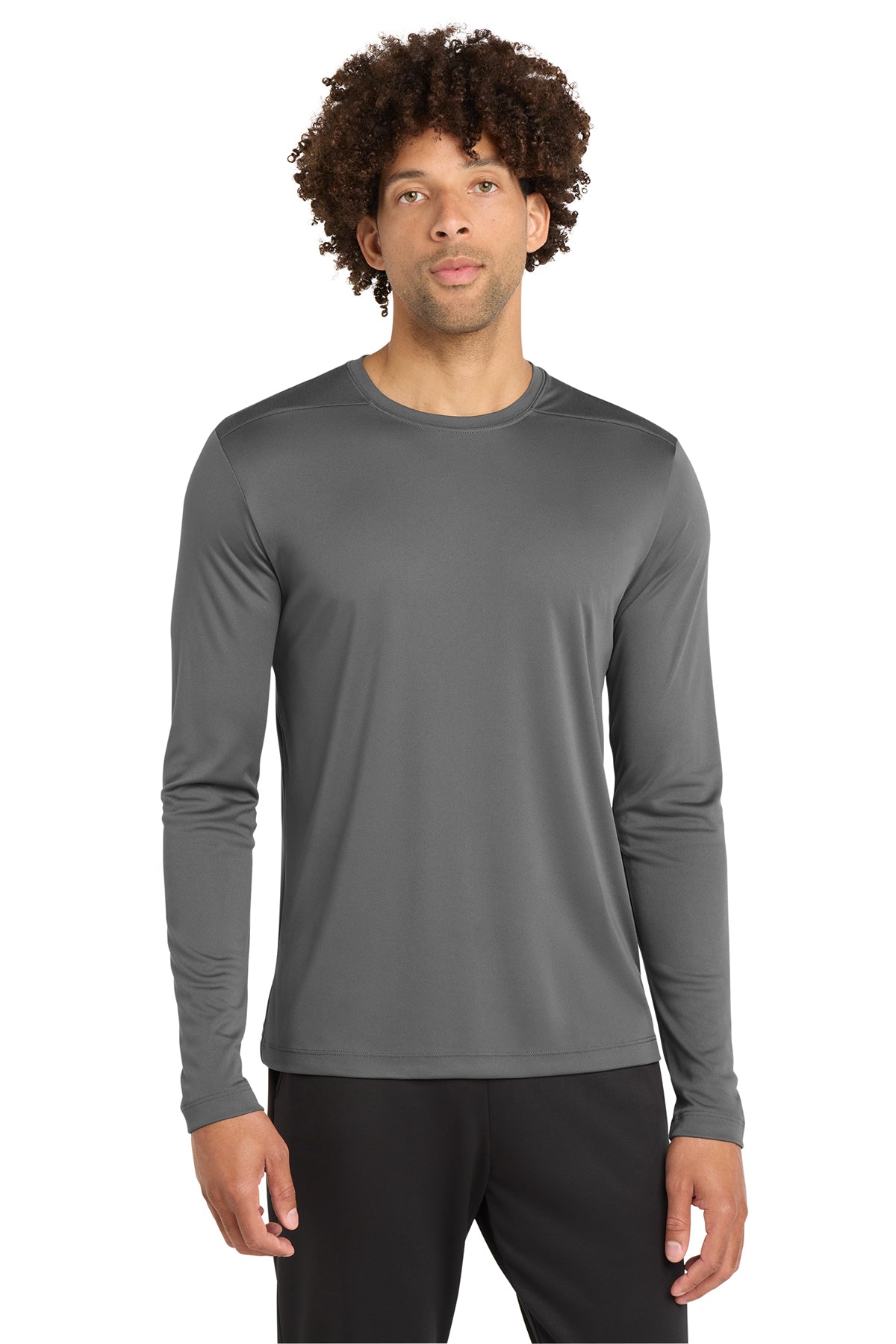 Sport-Tek ST420LS Posi-UV Pro Long Sleeve Tee in Dark Smoke Grey